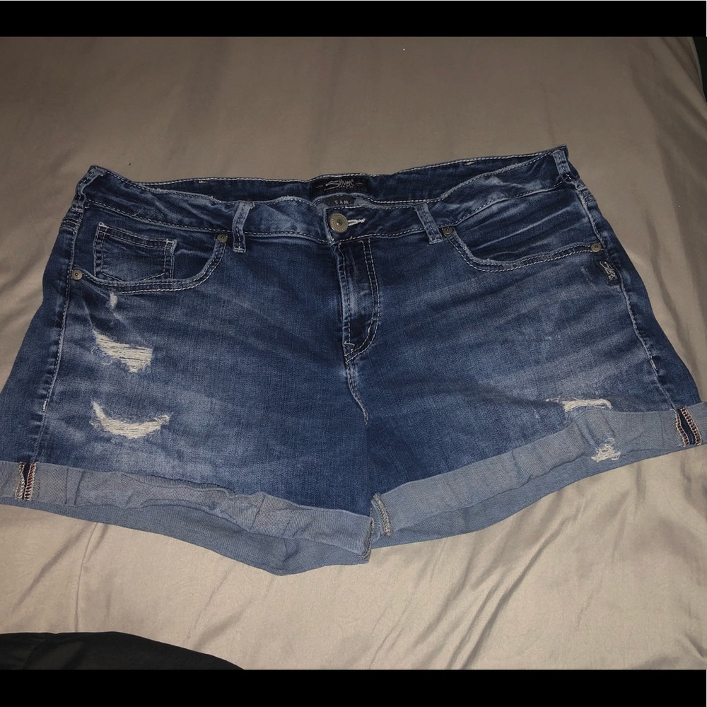 Silver Jean Shorts EUC!!!